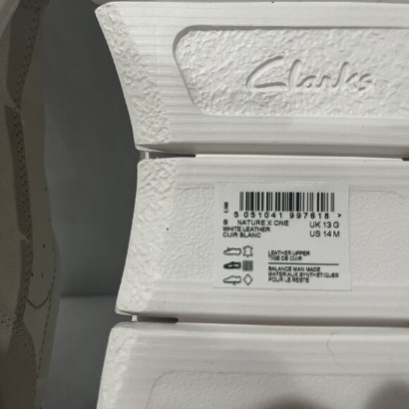 Clark’s Men’s Shoes Nature X One White Leather Size 14 White And Tan Comfortable - Picture 7 of 11